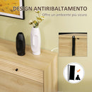 Mobiletto Basso 120x39,5x64 cm in Truciolato e Acciaio Naturale