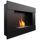 Camino a Bioetanolo da Parete 90x65,2 cm Flig Boston Nero Senza Vetro