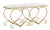 Cremefarbene Herzbank 105x37,5x51,5 cm aus Eisen und MDF und Schwamm und Gold und rosa Polyester