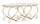 Cremefarbene Herzbank 105x37,5x51,5 cm aus Eisen und MDF und Schwamm und Gold und rosa Polyester