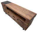 Mobile Mumbai 175x40x77 cm in Legno di Acacia e in Ferro Marrone e Nero