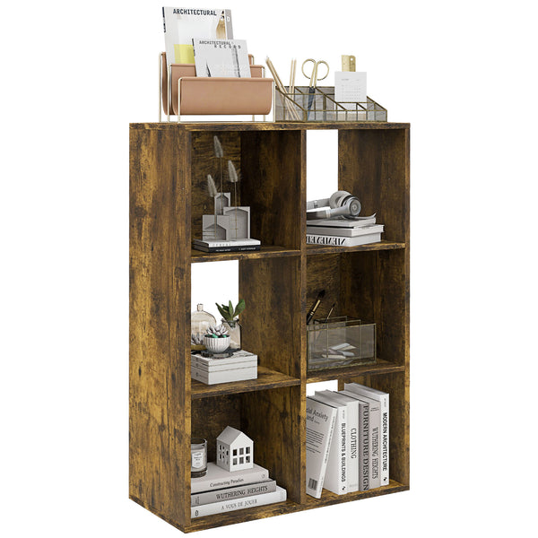 Libreria a Cubi Design Rustico 61,5x29,5x91,5 cm Rivestimento in Melamina Marrone Rustico prezzo