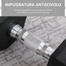 Manubrio Esagonale da 12,5 kg con Impugnatura Zigrinata Antiscivolo Nero   