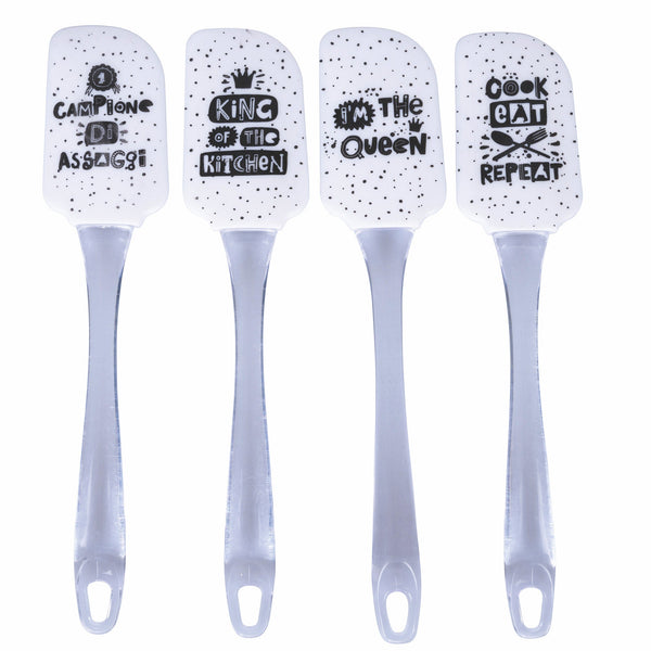 sconto 4er-Set Silikonspachtel 24,5 cm Villa d'Este Home Tivoli Funny