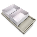 Kit 2 Cestelli e Vassoio per Amadio Regolabile 800 mm Emuca Grigio Pietra