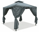 Gazebo da Giardino in Metallo 3x3m Soriani Tangeri Grigio