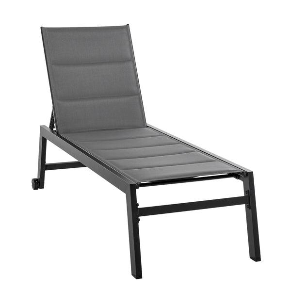 acquista Garten-Sonnenliege 72 x 168 x 102 cm aus Aluminium und grauem Textilene