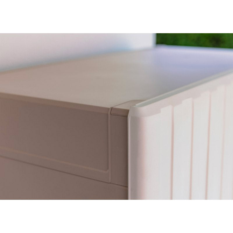 Armadio da Esterno 3 Ripiani 80x45x180H cm in Plastica Keter Groove Alto Sabbia/Beige