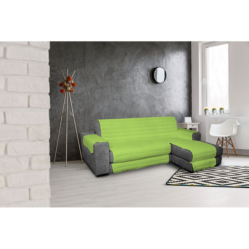 Copridivano Trapuntato in Microfibra con Penisola Destra Verde Mela