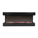 Camino Elettrico da Parete o Incasso Alaro Plus 127x18x52 cm Effetto Fiamma Telecomando in MDF Nero