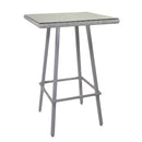 Tavolino Bar da Giardino in Polyrattan Quadrato 70x70x107cm Adila Melange Grigio