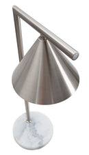 Lampada da Tavolo Gloty 18x27x53 cm in Ferro e Marmo Argento