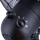 Ventilatore da Tavolo 4 Pale 3 Velocità 50W in Acciaio Laminato e Alluminio Nero      