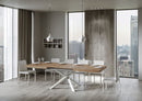 Tavolo Allungabile 160-420x90x77 cm Volantis Quercia Natura Telaio Bianco 