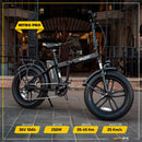 Fat-Bike Bicicletta Elettrica Pieghevole 36V a Pedalata Assistita 20” 250W SkyJet NitroPro Nera