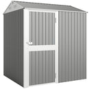 Casetta Box da Giardino 209x177x236 cm Superficie da 3,51m² con Prese d'Aria e Porta Bloccabile in Acciaio Argento      