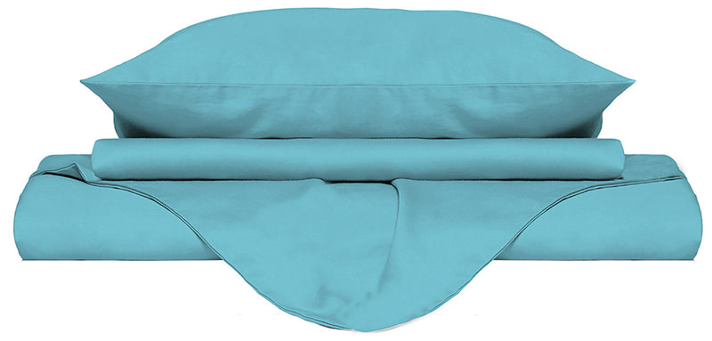 Copripiumino Matrimoniale con Sacco e Federe Tinta Unita Azzurro