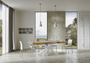 Tavolo Allungabile 140-244x90x77 cm Volantis Quercia Natura Telaio Bianco 