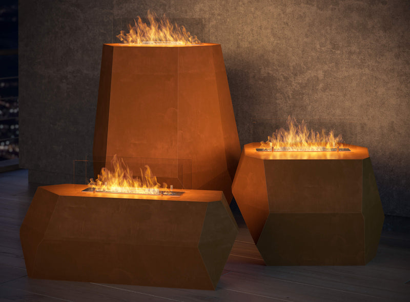 Camino a Bioetanolo da Pavimento 110x45 cm Incorten Small Marrone