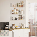 Set 3 Mensole da Parete 80x18x18 cm in MDF Bianco  
