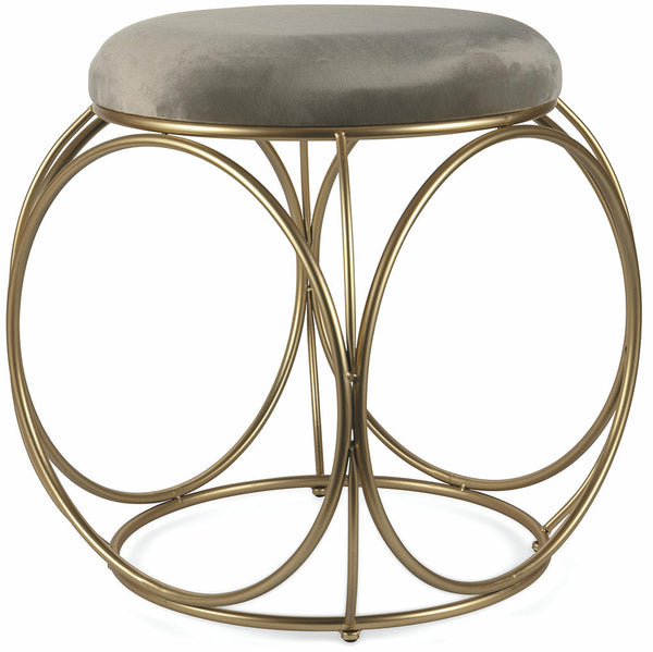 online Runder Hocker Ø40x46 cm aus Eisen und Tortora Soriani Samt