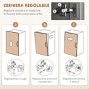 Mobile Cucina Credenza Country 101x39x180cm con Mensole Regolabili in MDF Grigio      