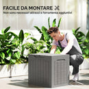 Baule da Giardino Impermeabile 56x41x50 cm con Maniglie in PP color Cachi      