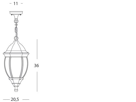 Lampada Sospesa Colore Grigio per Esterno Linea Olive Sovil