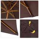 Ombrellone da Giardino 2x2,95 m Palo Ø38 mm in Legno Marrone