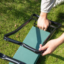 Inginocchiatoio da Giardino Pieghevole in Acciaio con Cuscinetto in Gommapiuma 58x28x49 cm 