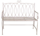 Panchina 2 Posti da Giardino 104x55x95,5 cm in Metallo Ragusa Bianca