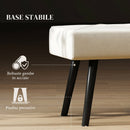 Panca Imbottita per Ingresso e Soggiorno 100x36x45 cm con Gambe in Acciaio in Velluto Crema      