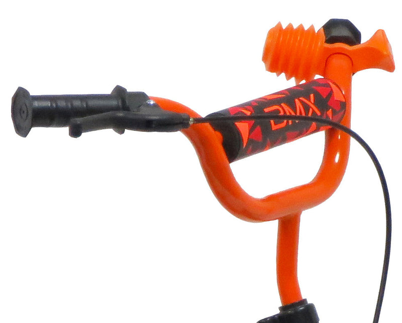 Bicicletta per Bambino 12" 2 Freni Gomme in EVA Street Art Nero/Arancione