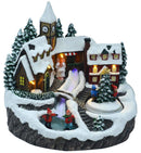 Villaggio Natalizio in Resina Chiesa e Ruscello con Luci e Suoni 22,5x18,5xh21 cm