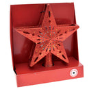 Puntale Proiettore LED Albero di Natale Forma Stella Rosso Effetti di Luce RGB
