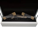 Caminetto Elettrico da Pavimento Autoportante Calliope Effetto Fuoco e Telecomando con Cornice in Legno MDF Bianco