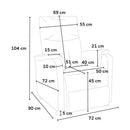 Poltrona Relax Reclinabile Manuale 75x95x103 cm in Similpelle Grigio