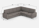 Divano Angolare 6 Posti 286x226x85 cm Sakar in Tessuto Grigio