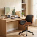 Sedia Scrivania Girevole 52x54x74-84A cm Senza Braccioli Stile Moderno in Pelle PU Nero      