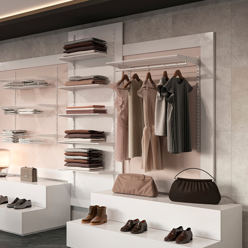 Set 2 Ripiani 80x40,5 cm con Supporti in Acciaio Emuca Bianco