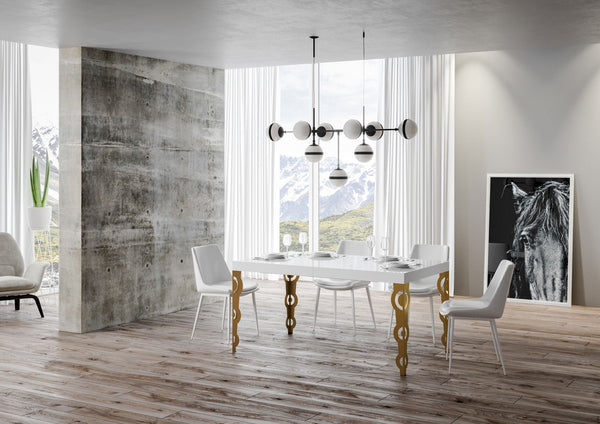 Tavolo Allungabile 130-390x90x77 cm Karamay Bianco Frassino sconto