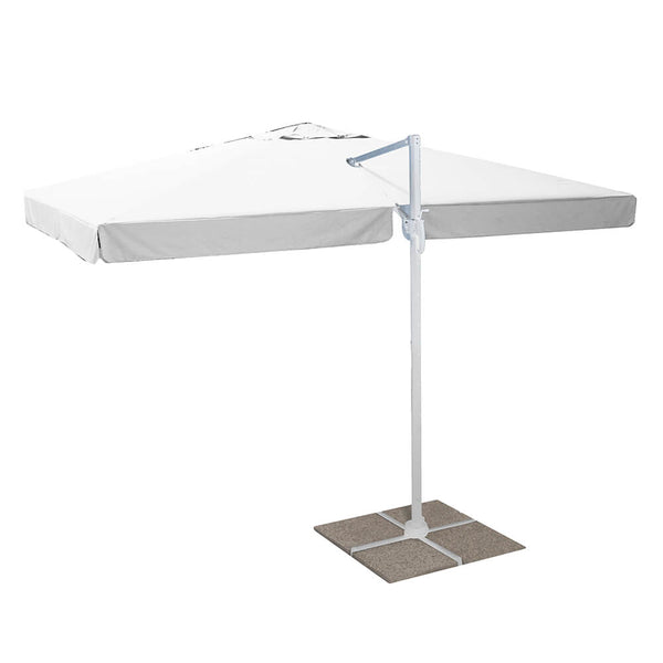 sconto Dezentraler quadratischer Freischwinger-Gartenschirm mit Kurbel zum Öffnen und Schließen 2 x 3 m Adami Michigan White