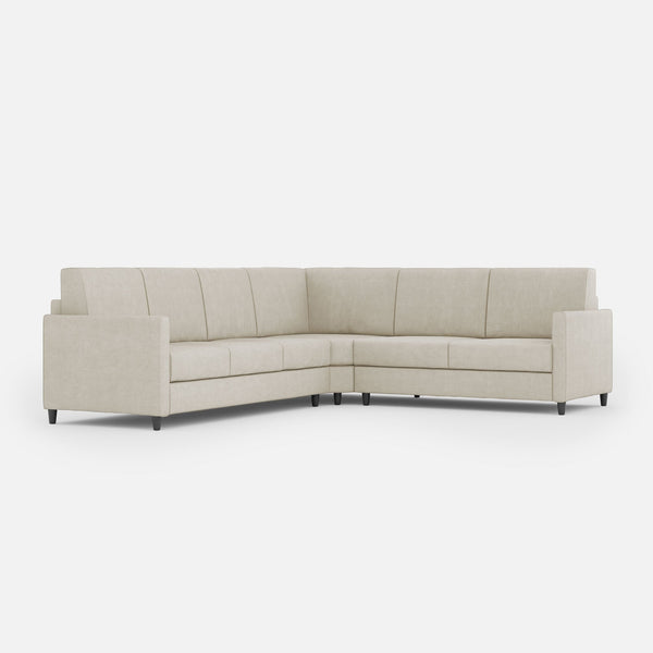 acquista Divano Angolare 6 Posti 281x221x85 cm Karay in Tessuto Latte