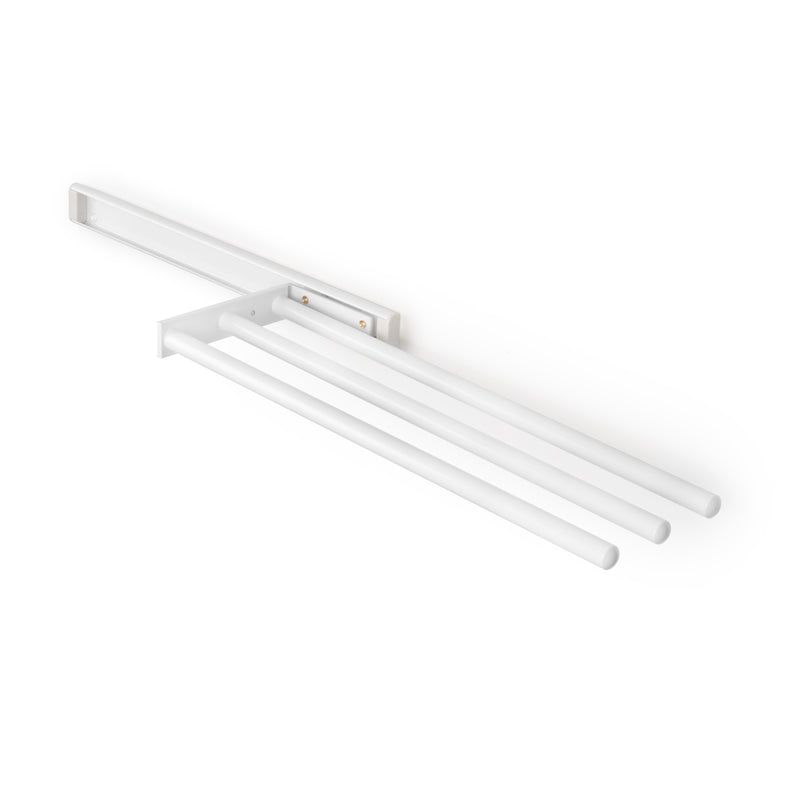 Porta Asciugamani Estraibile Descrizione 3 Bracci Verniciato Bianco Alluminio Emuca