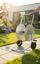Carrello Avvolgitubo Manuale 50 mt in Acciaio Rama Silver