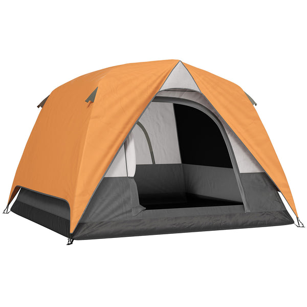prezzo Tenda da Campeggio per 3 Persone Impermeabile 200x200x135H cm Impermeabile con Tasca e Gancio per Lanterna Arancione