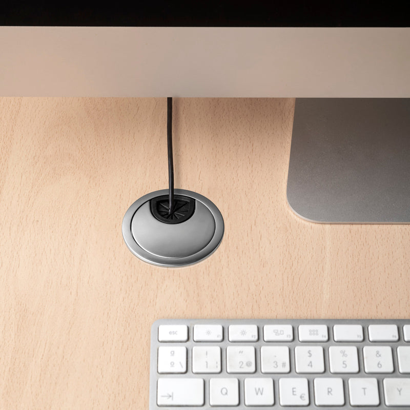 Passacavi Circolare 60 mm a Incasso Zama Cromo Opaco 8 Pezzi Emuca