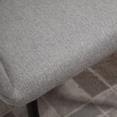 Set 2 Sedie Imbottite 62x56x76 cm in Tessuto Effetto Lino Grigio Chiaro