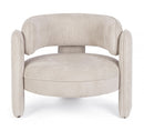 Poltrona Soggiorno 94x88x73 cm Aisha in Tessuto Beige