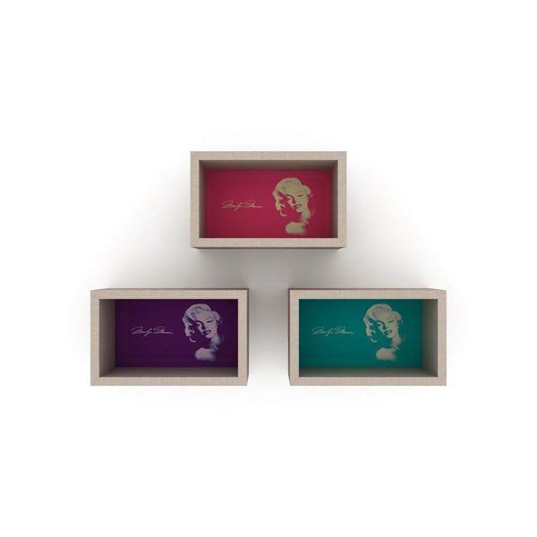 sconto Libreria pensile Monroe 37x17x23 cm composta da 3 quadri